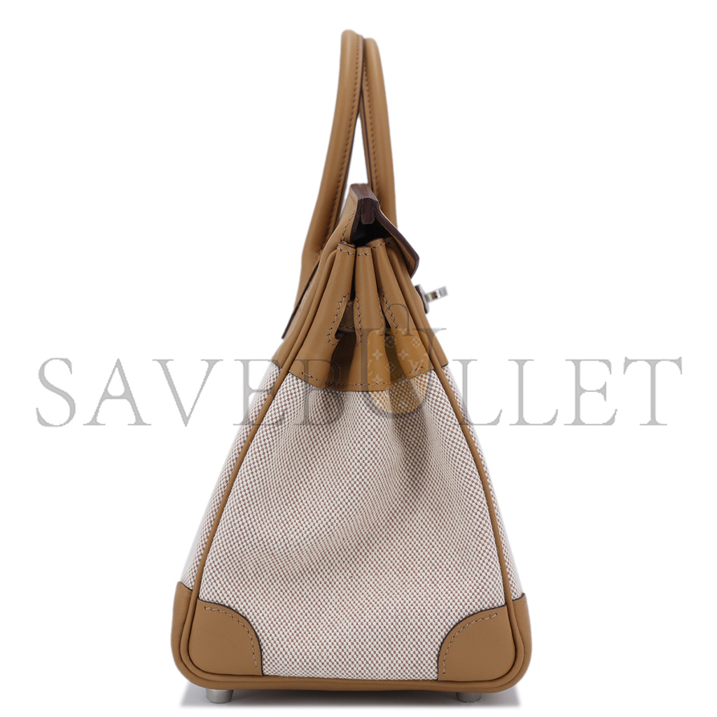 H**mes birkin 30 swift canvas biscuit silver buckle h082686cka6 (30*23*15cm)